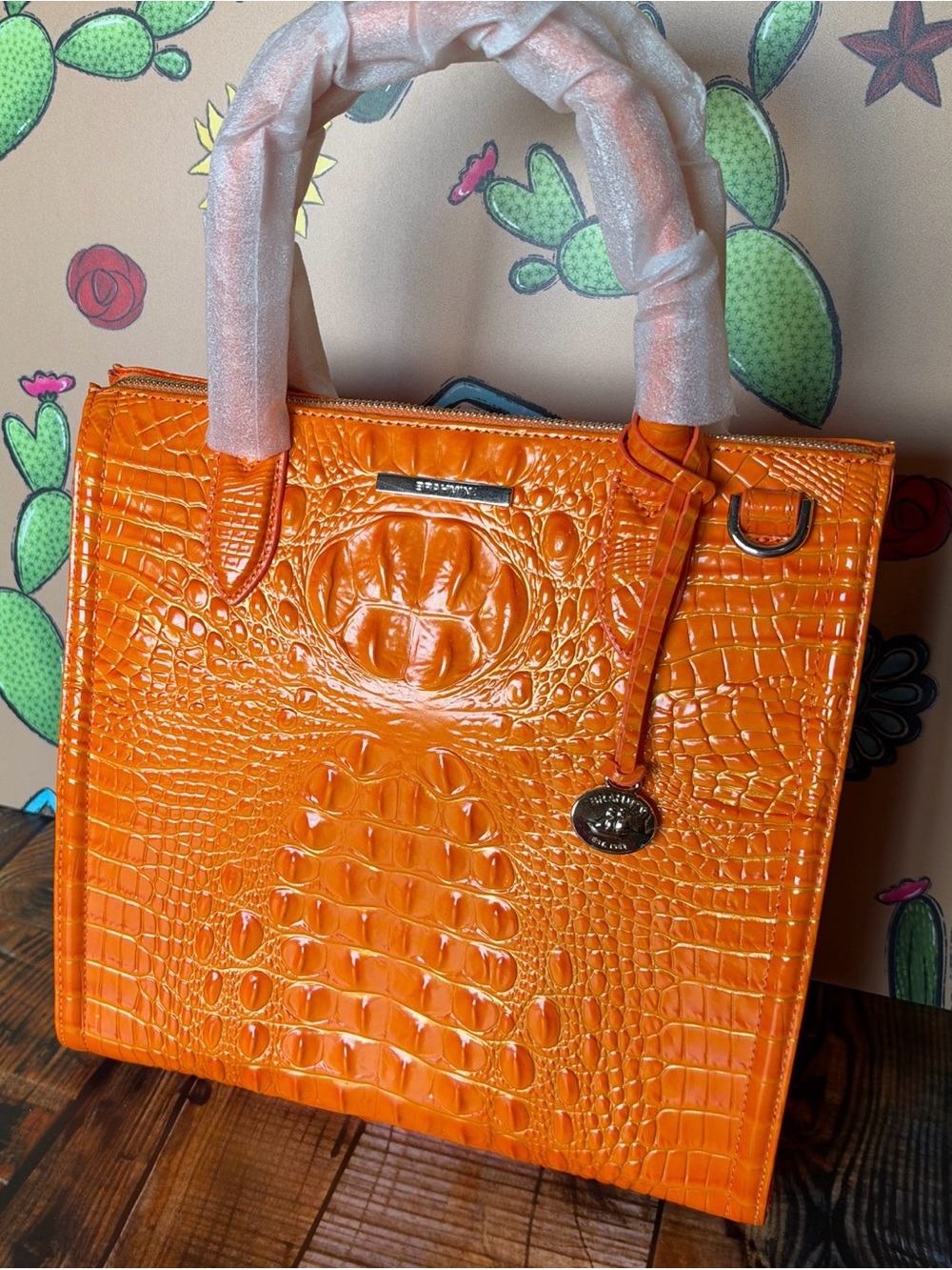 FIRM $ Brahmin Caroline Mango Orange Melbourne Leather Bag New with Tags! - Picture 9 of 14